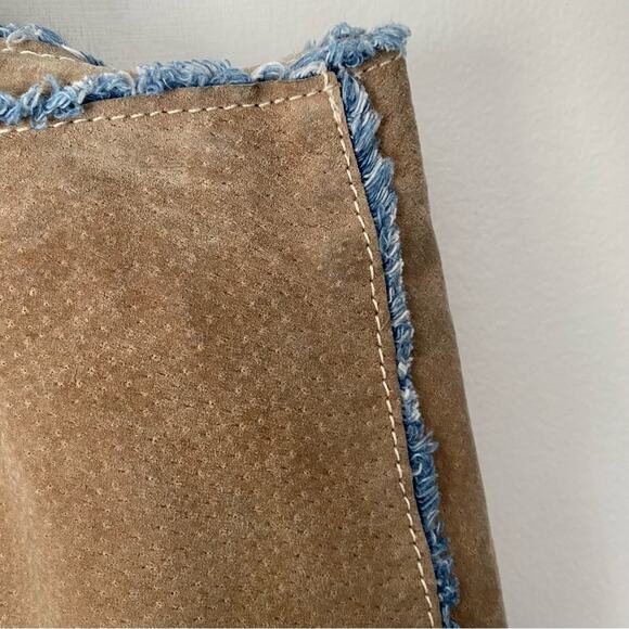 Wilson’s Leather Y2K Suede denim patchwork pants size 10 BOHO - Picture 5 of 9